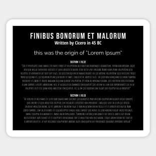 Lorem Ipsum Origin white Sticker